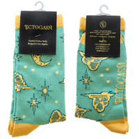 Vintage Skull Moon Socks in Teal