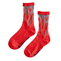 Sheer Flame Socks in Red for Alternative Fashion