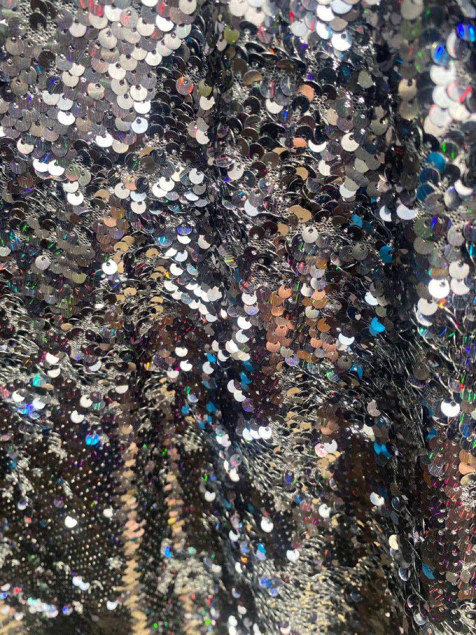 Petrol Black Holographic Sequin Maxi Kaftan Gown / Kimono Robe