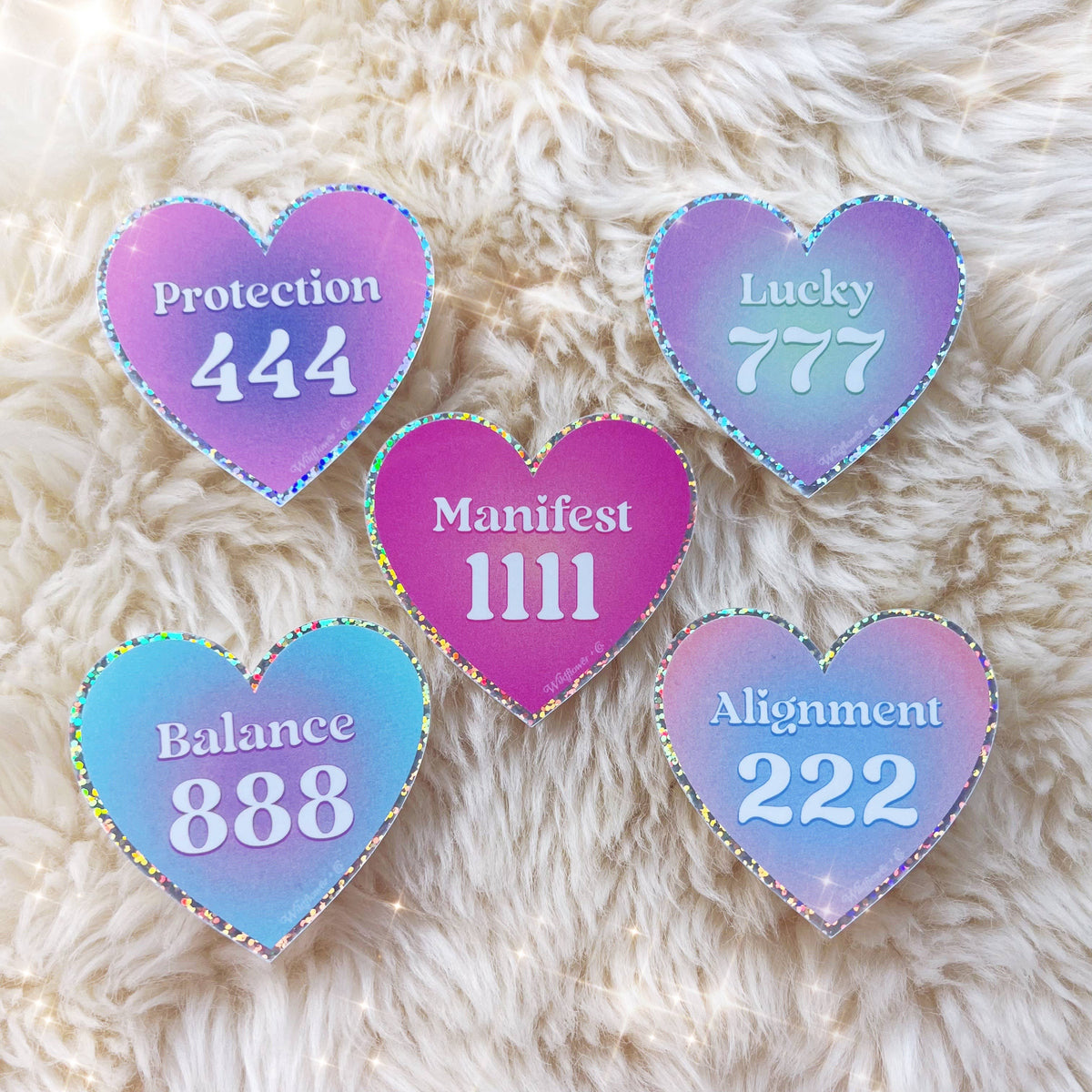 Angel Number Heart Sticker - Manifest Protection Alignment +