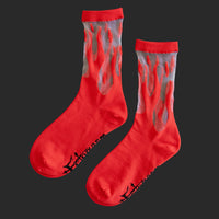 Sheer Flame Socks in Red for Alternative Fashion