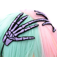 Embroidered Skeleton Hand Headband