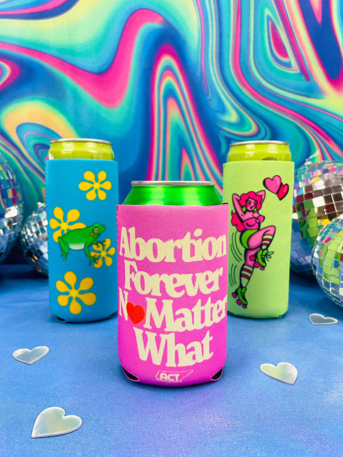 Abortion Forever Heart Koozie