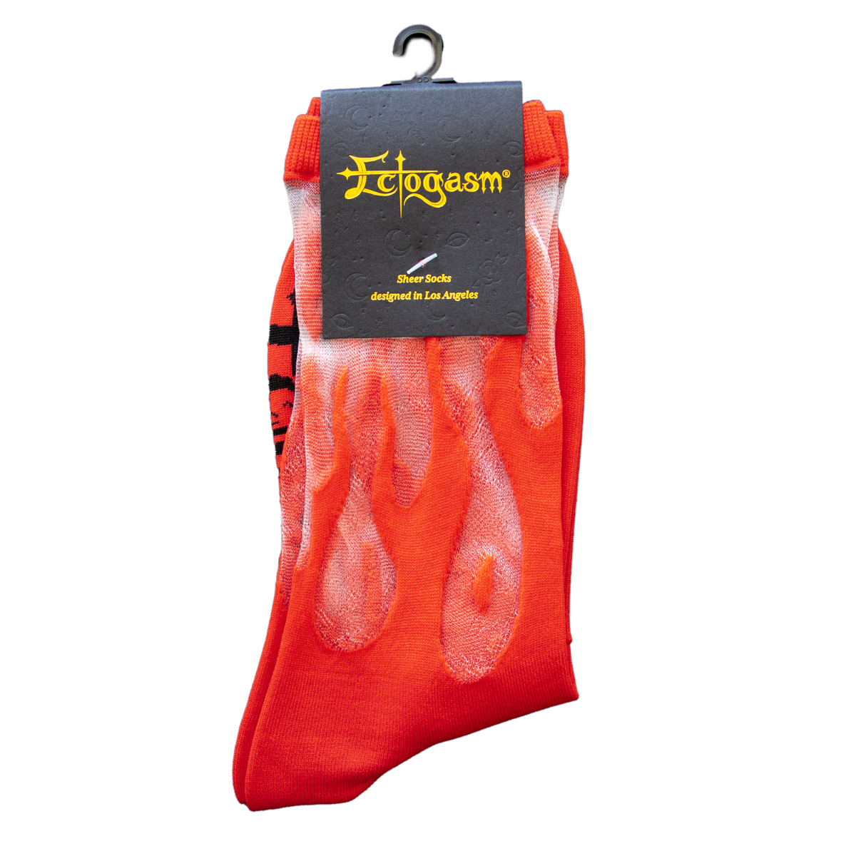 Sheer Flame Socks in Red for Alternative Fashion