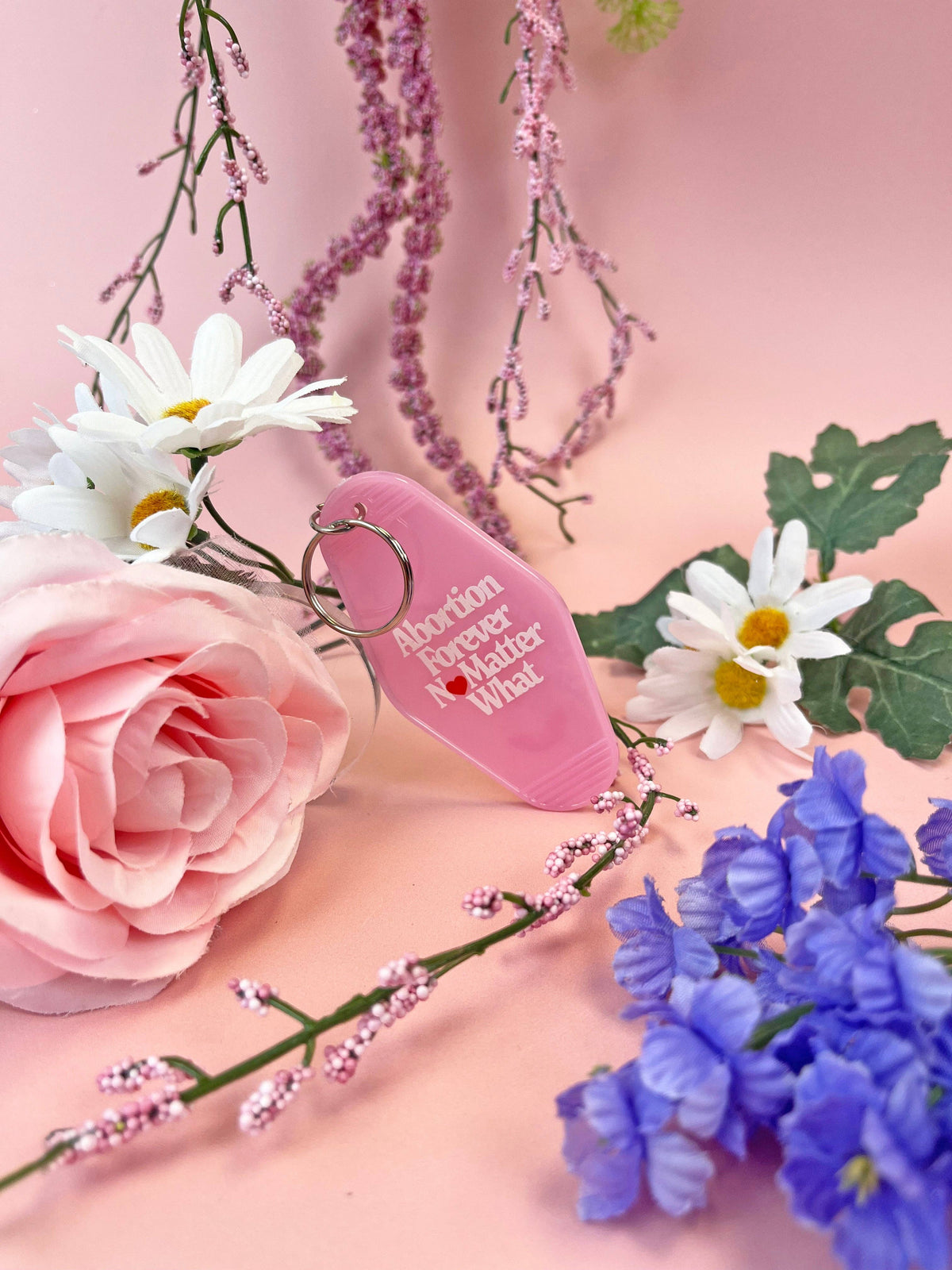 Abortion Forever Heart Motel Keychain