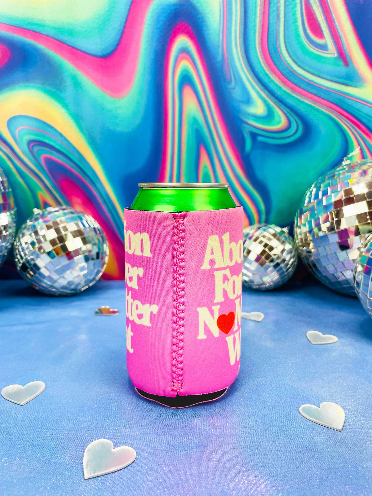 Abortion Forever Heart Koozie