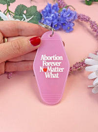 Abortion Forever Heart Motel Keychain