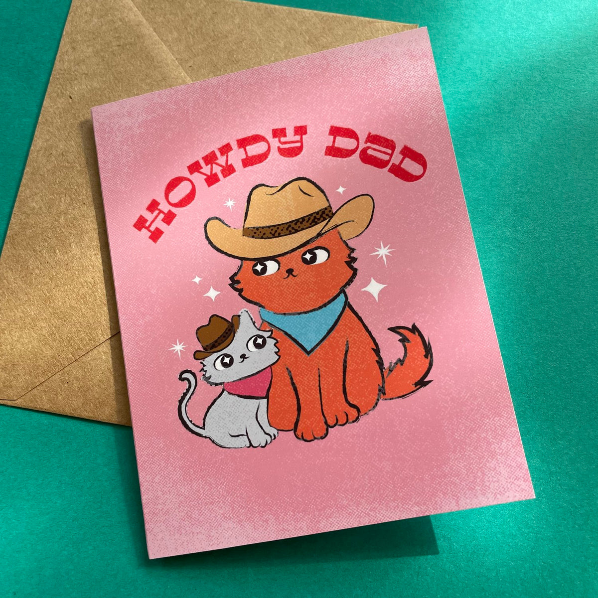 COWBOY CAT AT FATHER'S DAY CARD