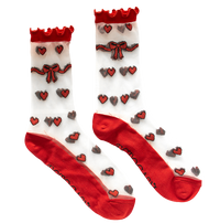 Sheer Heart Socks in red