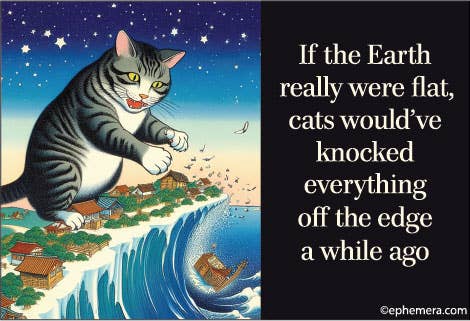 MAGNET: If the earth really were flat, cats would've knocked