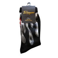 Sheer Flame Socks in Black for Punk Fashion