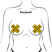 Plus X Crossed Caution Tape Nipple Pasties