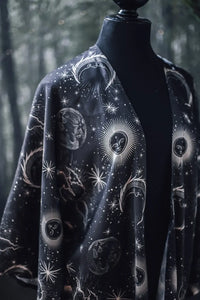 Black Kimono Witch Gothic Celestial dark boho witchcraft