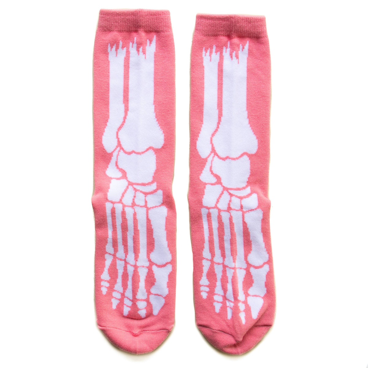 Pastel Goth Pink Skeleton Foot Bones Unisex Crew Socks