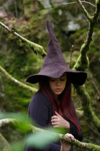 Brown Witch hat wizard magic wool Felt witchy dark academia