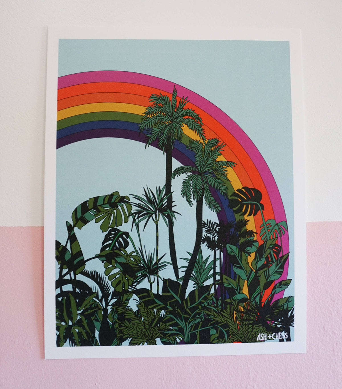 11" x 14" Rainbow Palms Art Print