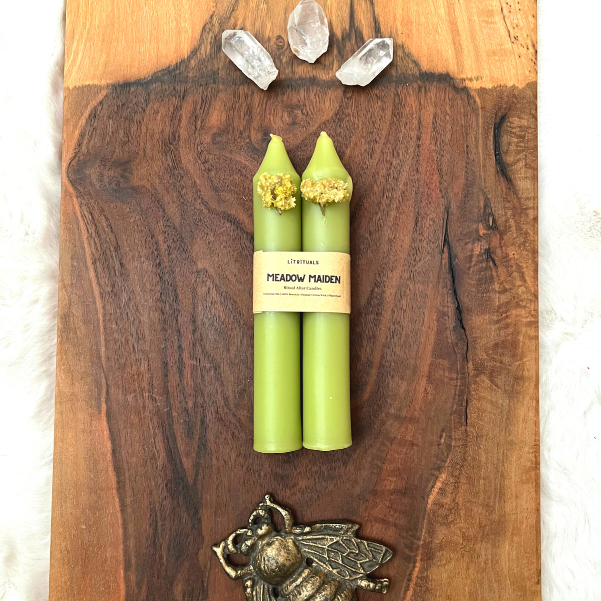 Large 'Meadow Maiden' Beeswax Altar Candles