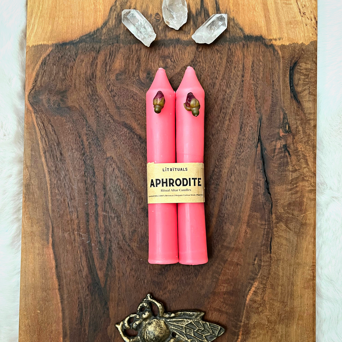 Large ‘Aphrodite’ Beeswax Altar Candles