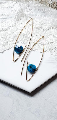 Apatite Dahlia Threader Earrings