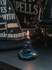 Halloween decor Gothic Candle Witch Hat Paraffin autumn: Black