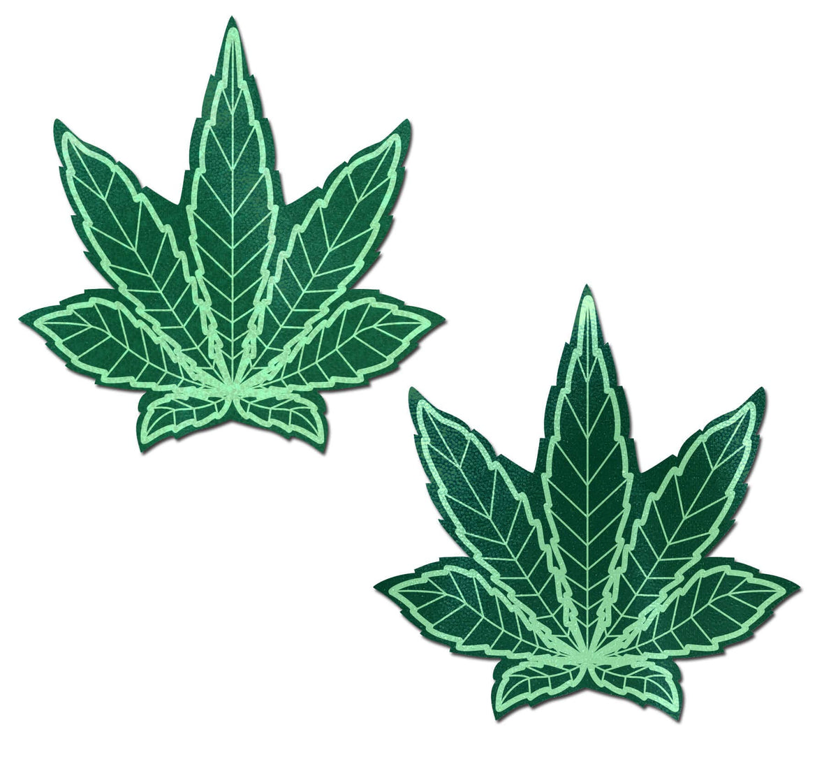 Indica Pot Leaf: Green Weed Nipple Pasties by Pastease®