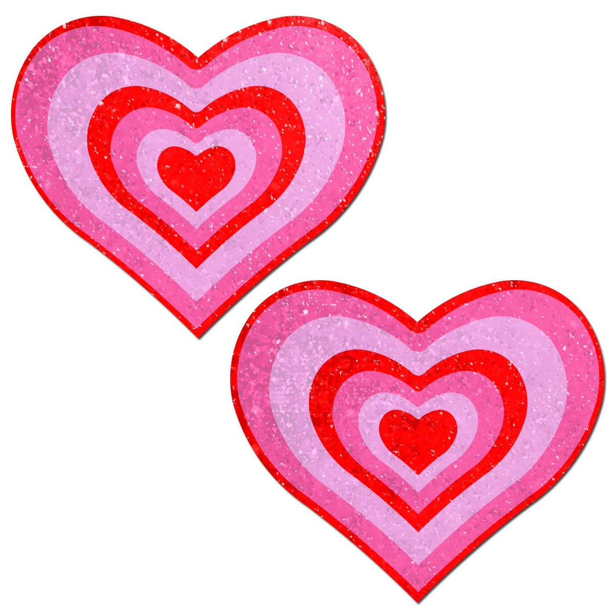 Love: Red & Pink Glitter Velvet Pumping Heart Nipple Pasties