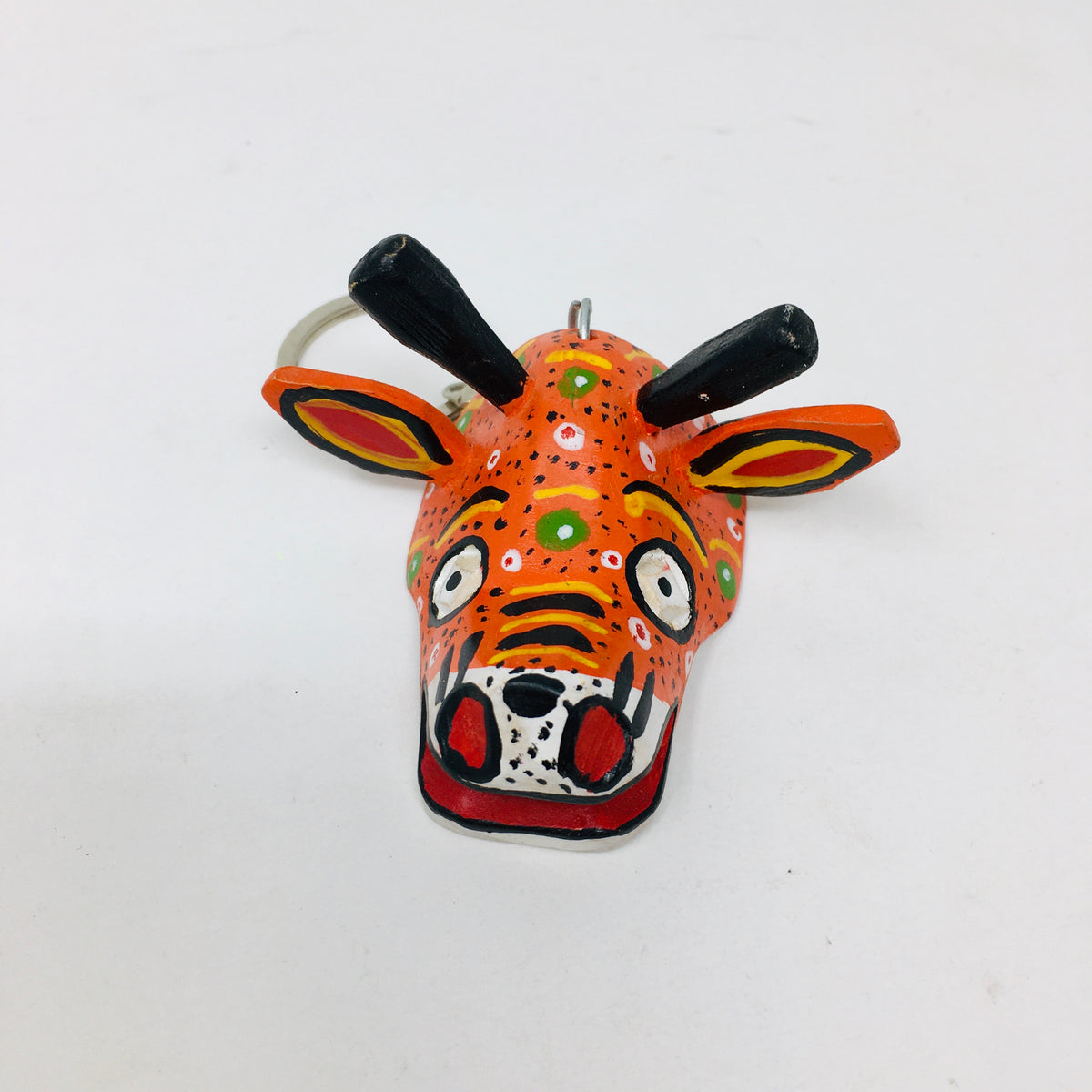 Wood Carved and Painted Mask Key Chains (ALL)