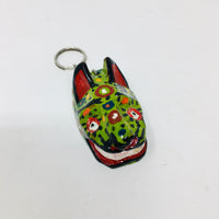 Wood Carved and Painted Mask Key Chains (ALL)