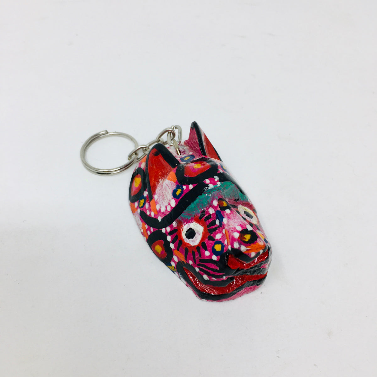 Wood Carved and Painted Mask Key Chains (ALL)