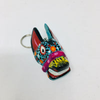 Wood Carved and Painted Mask Key Chains (ALL)