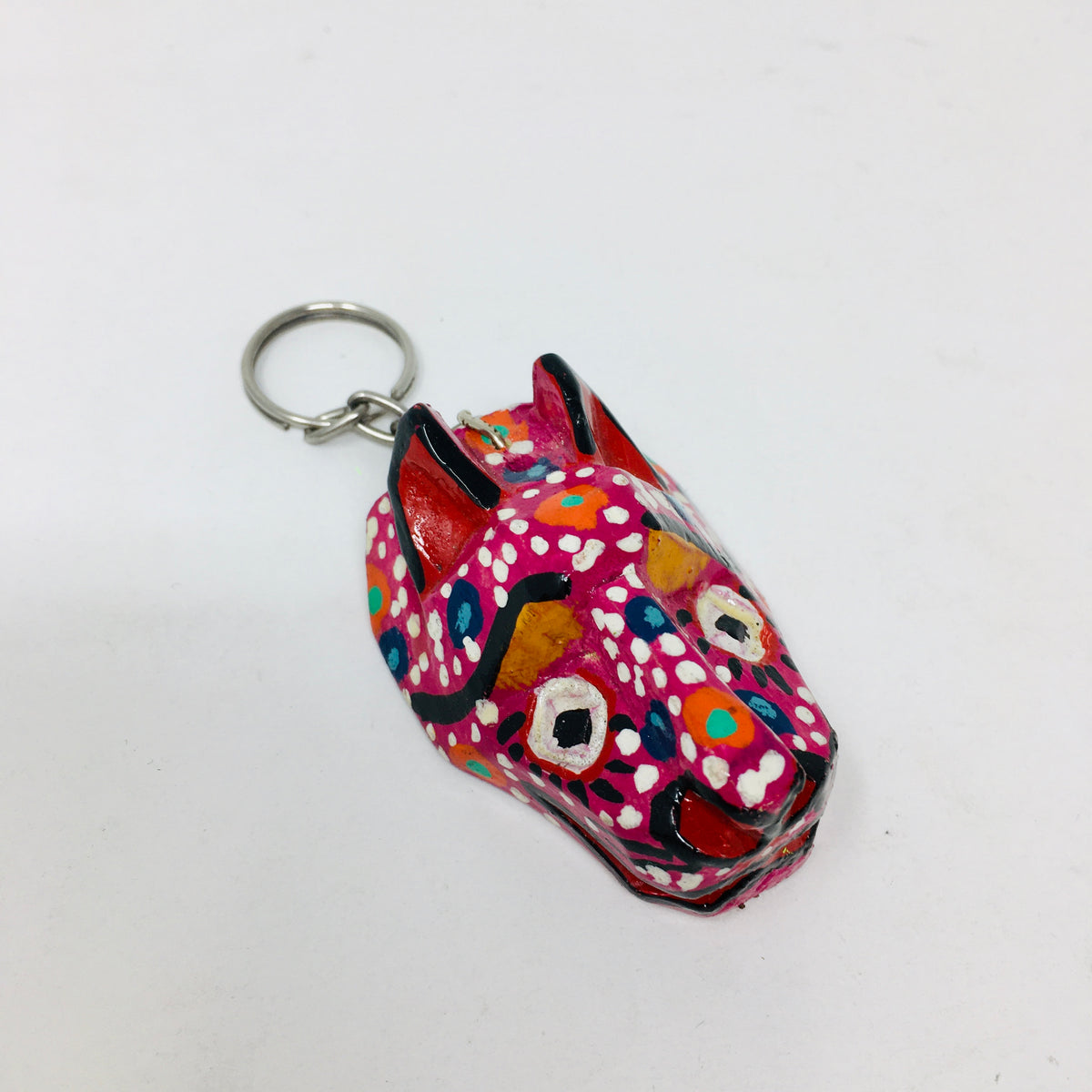 Wood Carved and Painted Mask Key Chains (ALL)