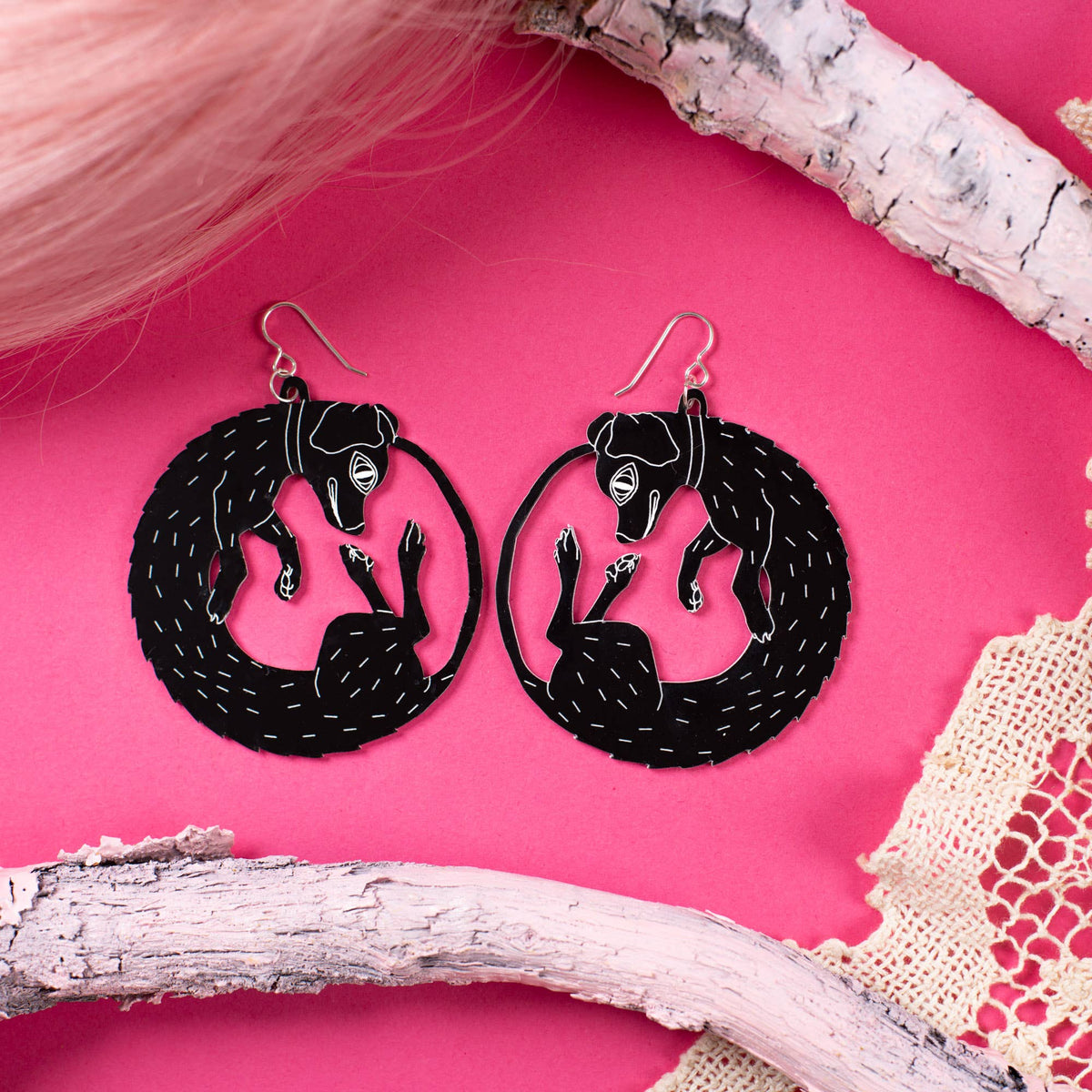 Dog Earrings Large