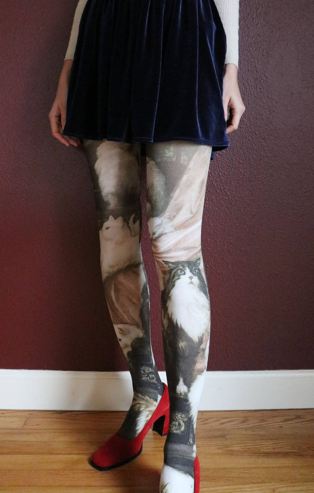 Antique Flowers Printed Art Tights