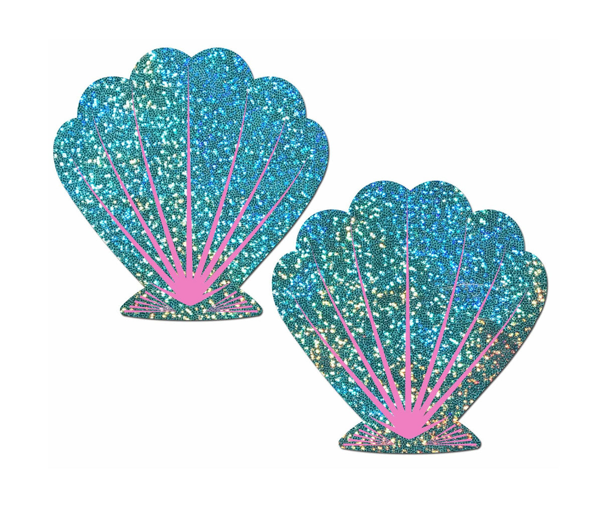 Seafoam Green and Pink Mermaid  Seashell Nipple Pasties