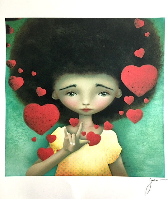 I love you Sign Language Print by Jessica Grundy