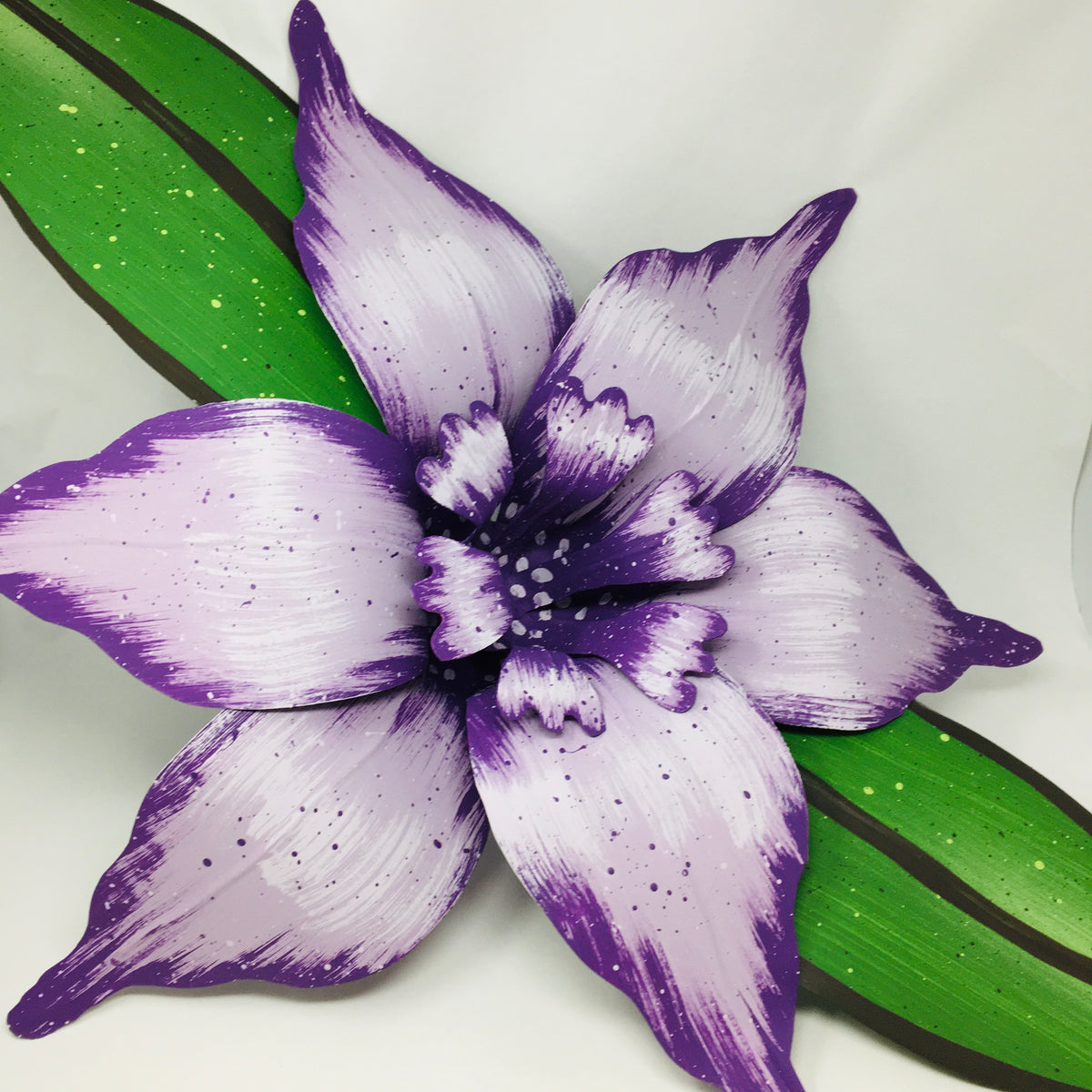 42" Medium Purple Carnival House Float Flowers with Leaves