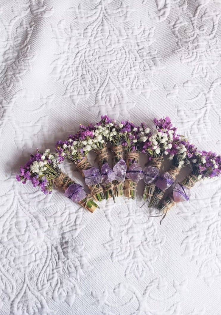Amethyst, Lavender and Palo Santo Smudge Stick
