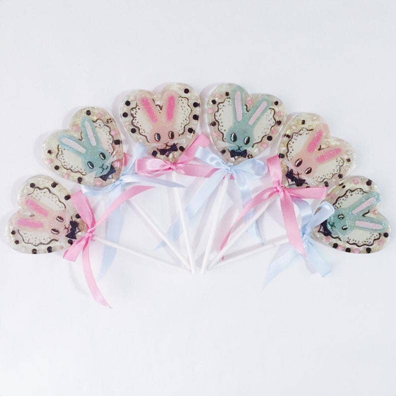 Fondant Bow Tie Bunny Lollipops