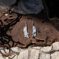 White Skeleton Mouse Earrings