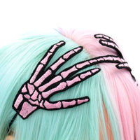 Embroidered Skeleton Hand Headband