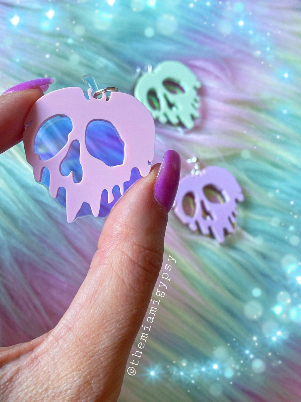 Iridescent Poison Apple Earrings