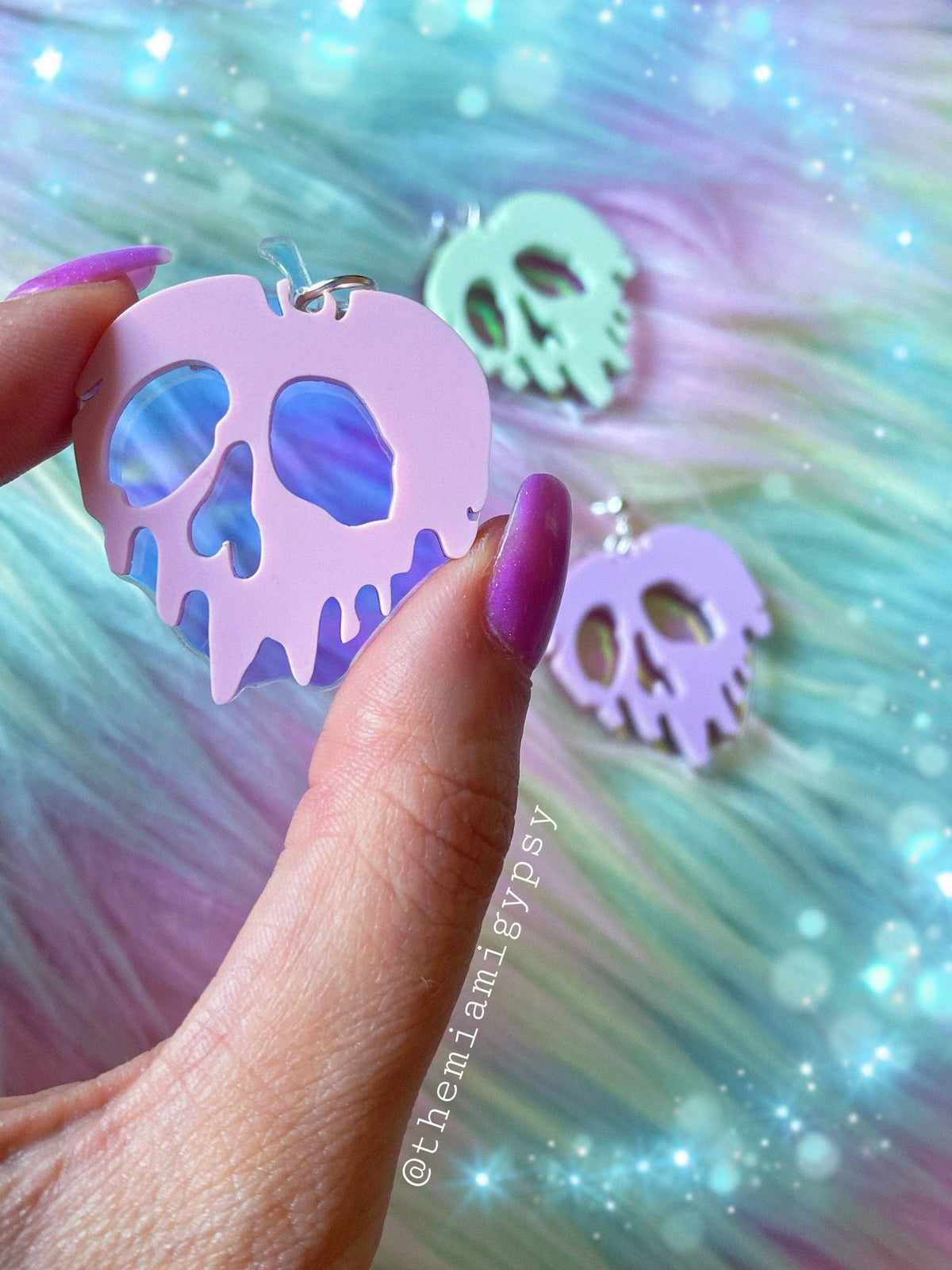 Iridescent Poison Apple Earrings