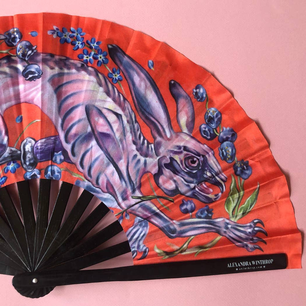 "Destroying Angel" Fabric Hand Fan