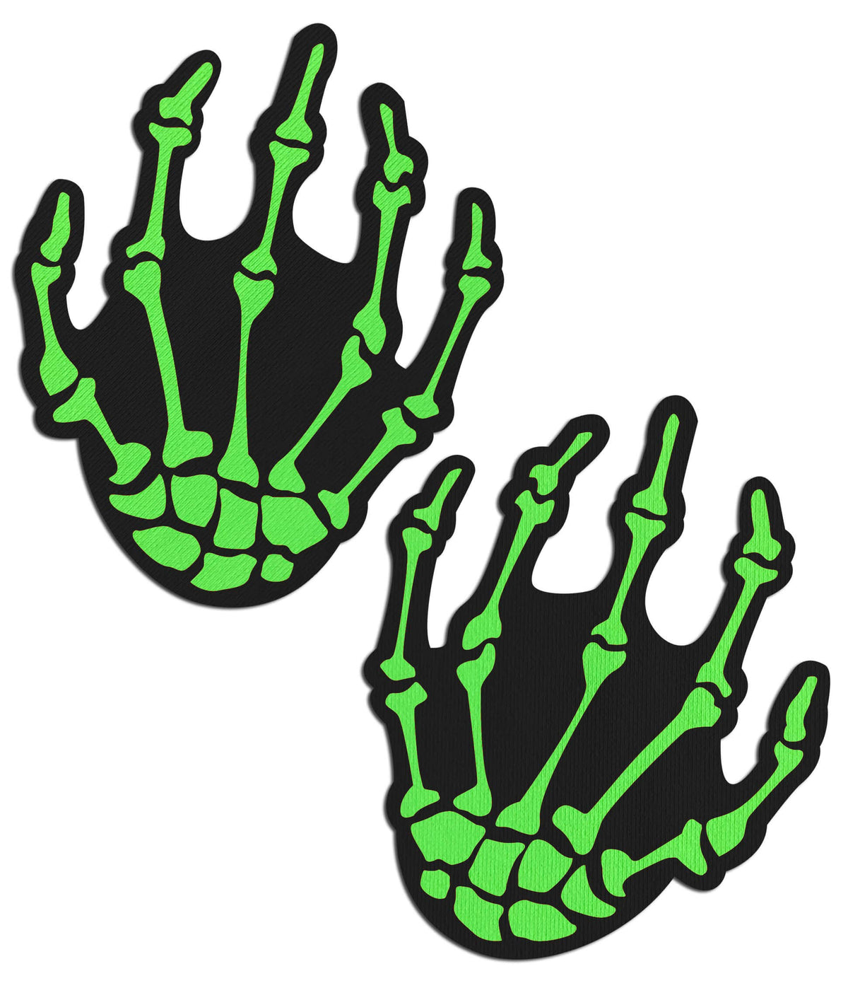 Zombie Neon Green Skeleton Hands Nipple Pasties