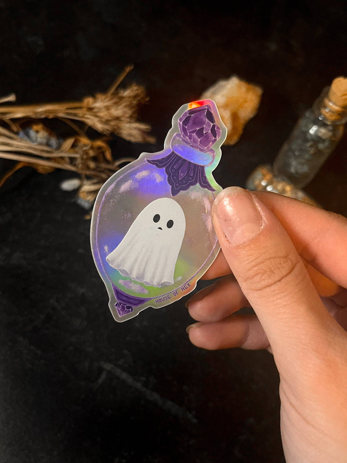 Ghost in Trinket Sticker | dark decor | witchy decor | witch