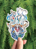 Deer Spirit - Vinyl Sticker - Mononoke Forest Ghibli Protest