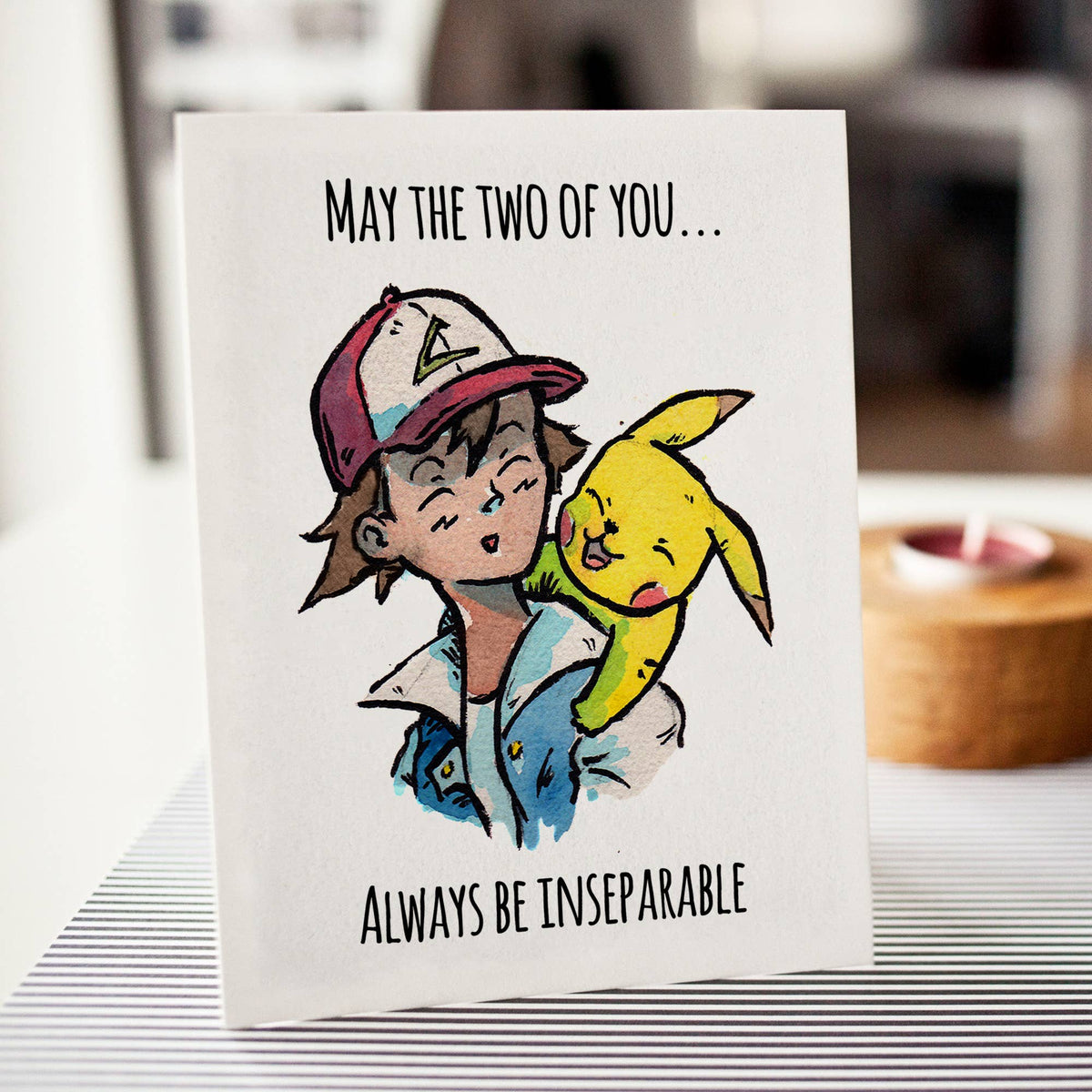 "Inseparable" -  Electric Mouse Tiny Monster Love Card