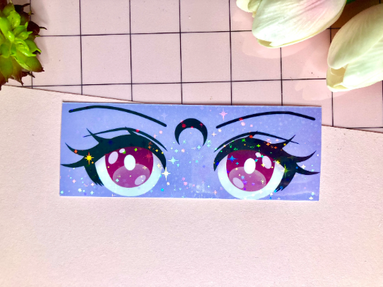 Anime eyes Sailor Moon Holographic Glitter Vinyl Sticker
