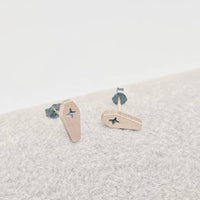 S925 Sterling Silver Death Cross Tube Ear Studs