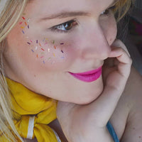 Rainbow Sprinkle Eye Jewel Temporary Tattoo